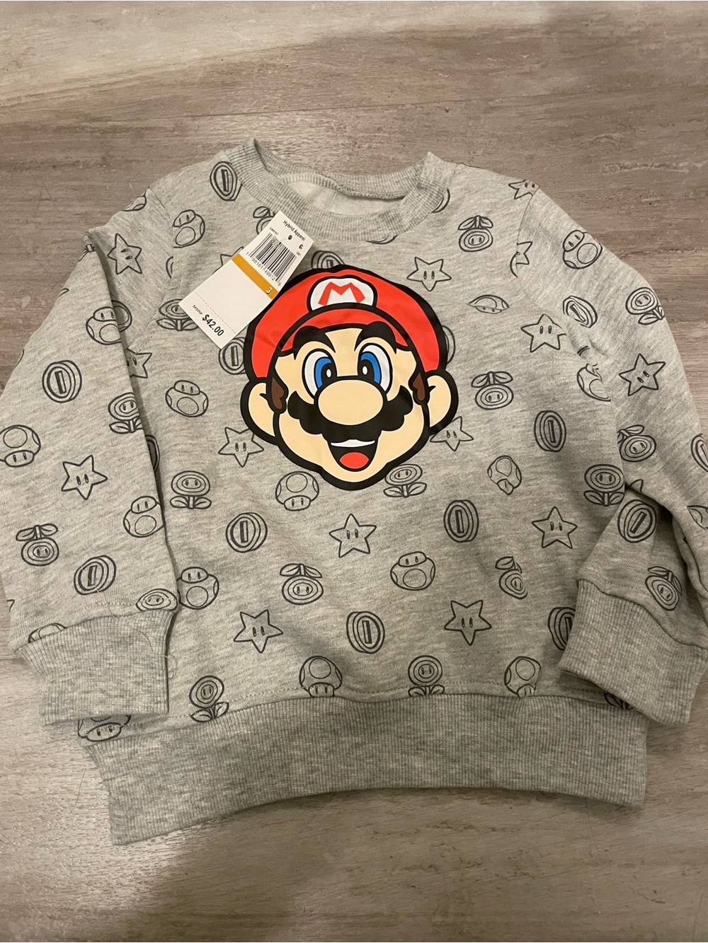 NWT Nintendo Boys 3T Kids Sweatshirt with Super Mario Graphic